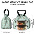 thumbnail image 5 of Pioneer Flower Floral Print Pattern Drawstring Lunch Bag Women - Drawstring Lunch Bag Insulated for Work Office - Stain-Resistant Large Lunchbags for Women with Multi-Pockets, 5 of 6