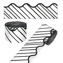 Carson Dellosa 65' Black & White Stripes Rolled Scalloped Bulletin Board Borders (1 roll)