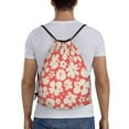 thumbnail image 2 of Kdxio Beige Flowers Print Drawstring Backpack Bag,Waterproof Draw String Back Sack, Gym Drawstring Bags Swim Bag For Unisex, 2 of 9