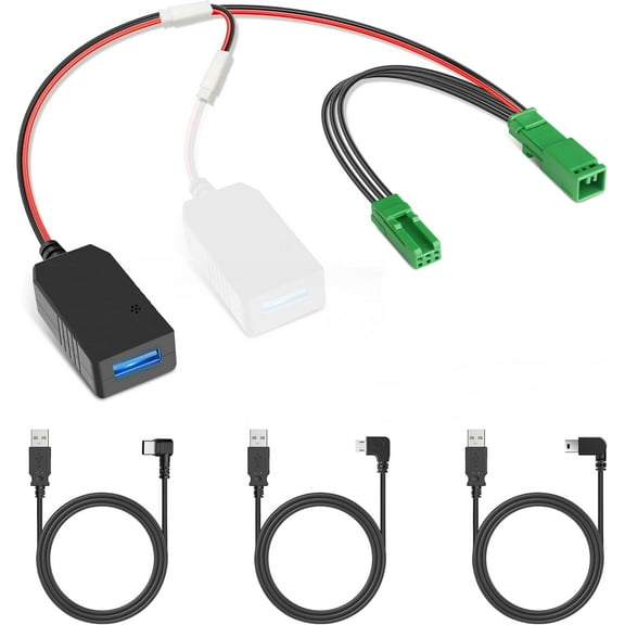 Pixelman DashCam Power Adapter,(3P TypeE) Compatible with Volvo and Polestar Models with Auto Dimming Rearview Mirror,Built-in Hide USB to GPS Radar Mirror Dash Cam Charger Adapter Cable,Plug & Play