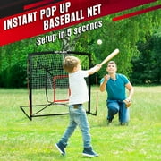5 x 5 Baseball & Softball Practice Hitting & Pitching Net similar to Bow Frame, Great for All Skill Levels