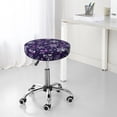 thumbnail image 7 of Round Bar Stool Seat Covers, Christmas Purple Snowflakes Elastic Round Chair Cover Stool Seat Slipcover Bar Stool Cushions Round Pad for 12-14 inch, 7 of 7