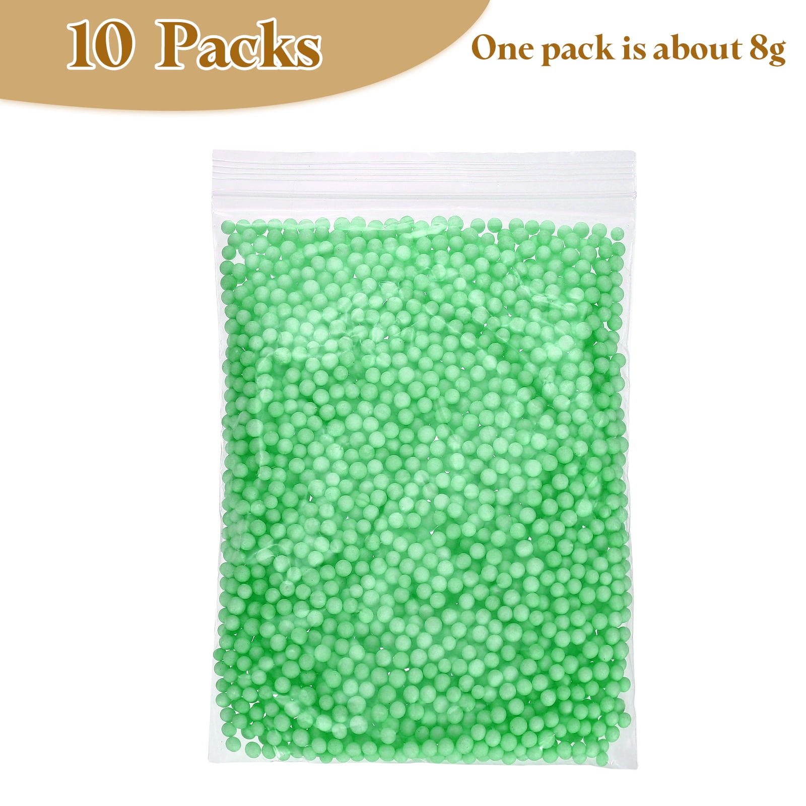 10Pack 0.16"-0.24" Foam Ball, Mini Round Foam Beads Balls for DIY Crafts, Party Decorations, Fillings of Vase Pillow, Emerald Green