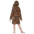 thumbnail image 4 of FORMRS Niños Bathrobe Unisex Hooded Robe Soft Plush Pajamas Sleepwear, Size 4-6T, Abstract Tribal Pattern, 4 of 7