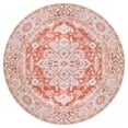 thumbnail image 2 of JONATHAN Y WASHABLE 8' Round Area Rug, Asa Ornate Medallion - Orange/Cream, WSH108A-8R, 2 of 3