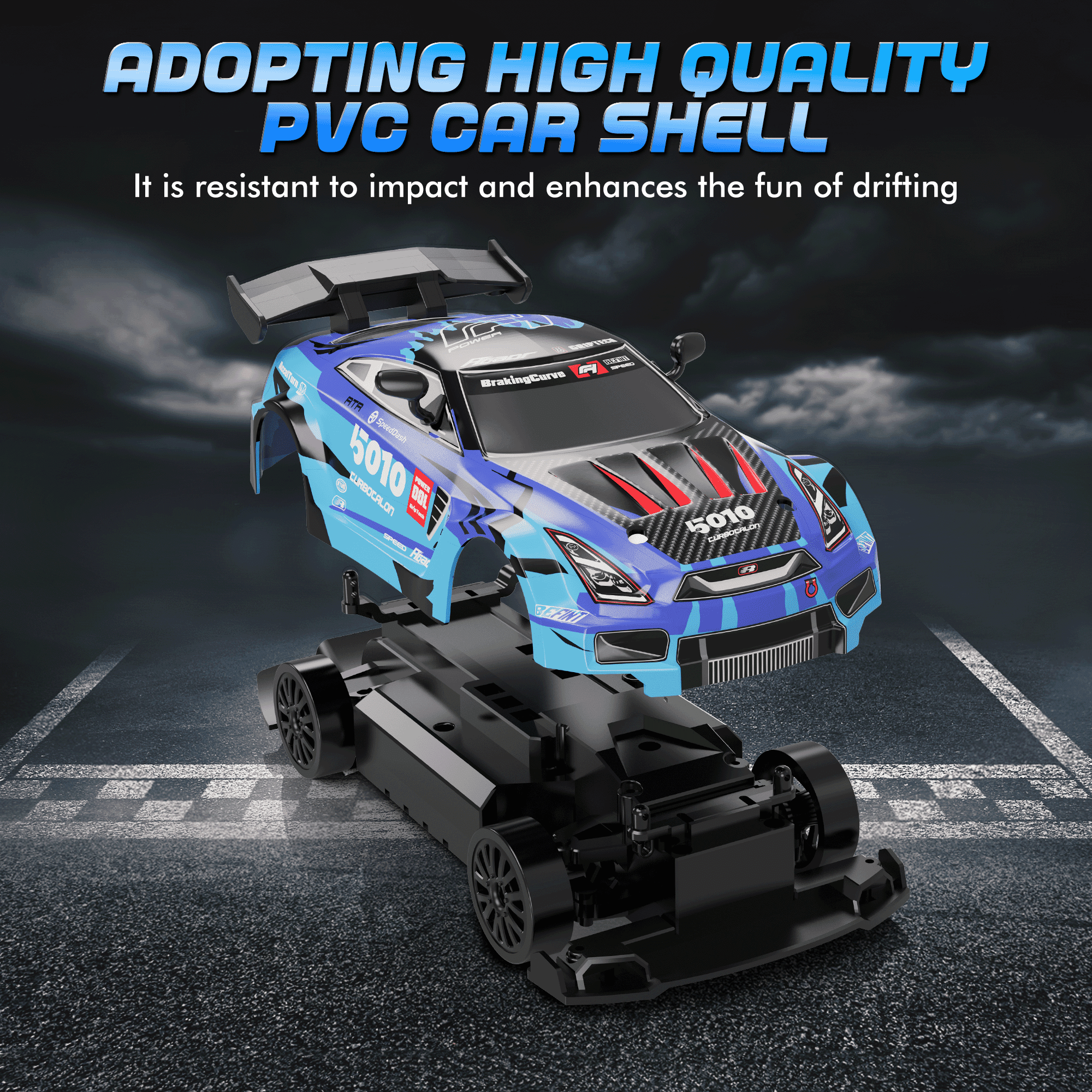 RC Drift Car Toys 8-12 Boys, UUGEE 2.4GHz Remote Control Cars with Lights, 20KM/H 4WD High Speed RC Vehicle Racing, Christmas Birthday Gifts for 6 10 12 Kids