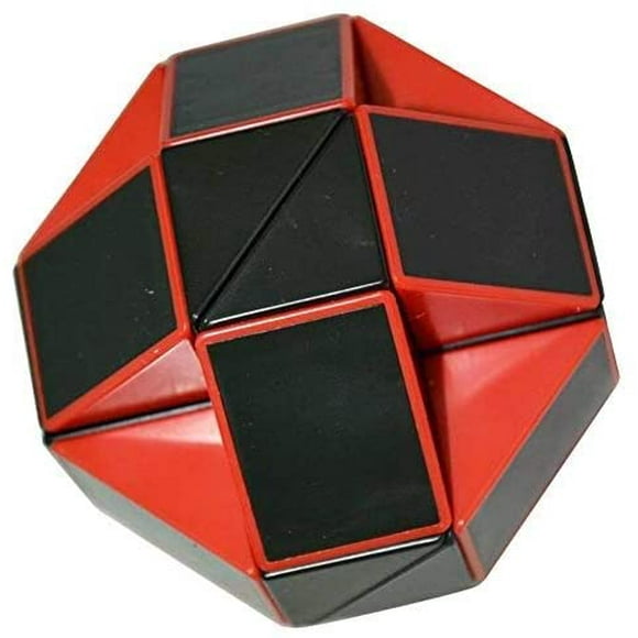 Snake Magic Ruler, 24 Parts, Rotating Puzzle Black / Red