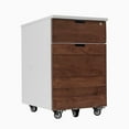 thumbnail image 1 of Desky Wooden Minimal Filing Cabinet - White / Hardwood Walnut, 1 of 10