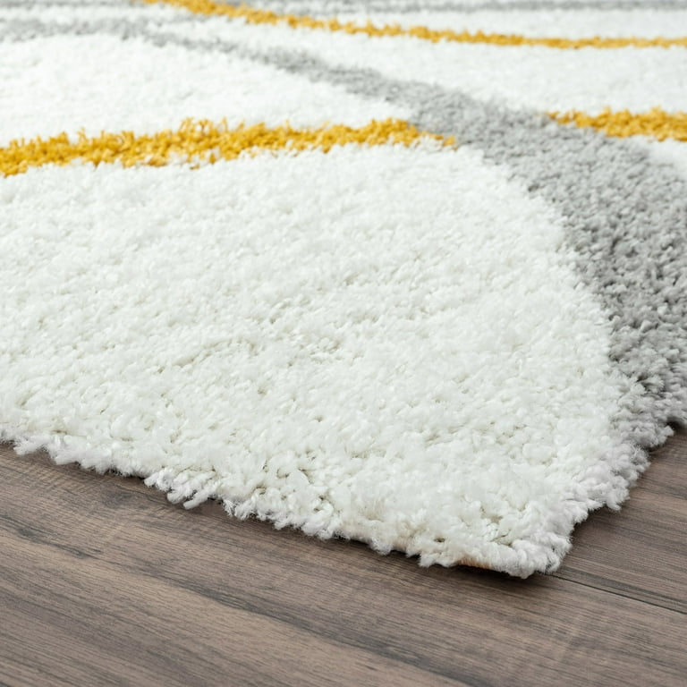 Bliss Rug Abstract Indoor Shag Rug for Living Room, Bedroom