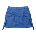 thumbnail image 2 of B91xZ Jupes Grande Taille pour Femmes Confort Jupe Fluide Longueur Genou Froncée, Bleu TG, 2 of 4