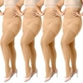 thumbnail image 2 of Manzi 4 Pack Plus Size Pantyhose for Women Sheer Stocking Natural 2XL, 2 of 8
