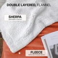 thumbnail image 2 of IR Imperial Rooms Sherpa Bed Blanket Soft Thick & Warm Fluffy Plush Winter Fleece Reversible Lightweight Throw (50x60) Rust, 2 of 7