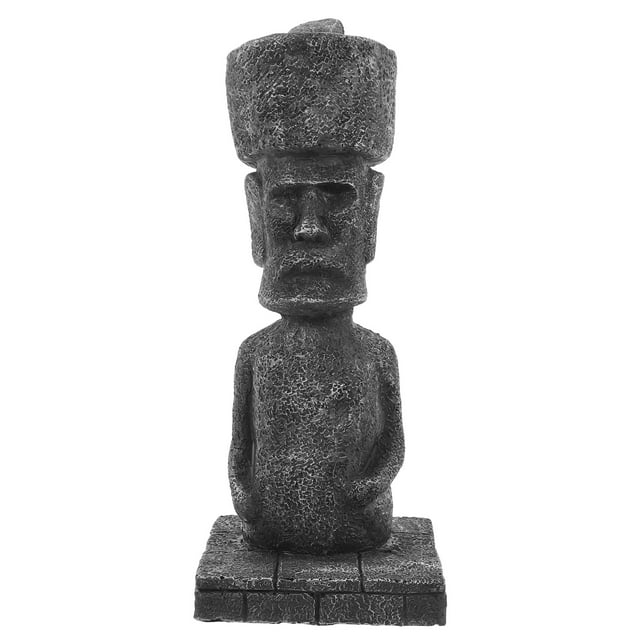 Escultura de piedra de la Isla de Pascua para pecera, decoración paisajística de rocalla, estatua Moai realista para pecera