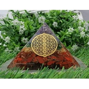 7 Chakra Crystal Orgone Pyramid, Organite Pyramid Flower of Life (7 Chakra)