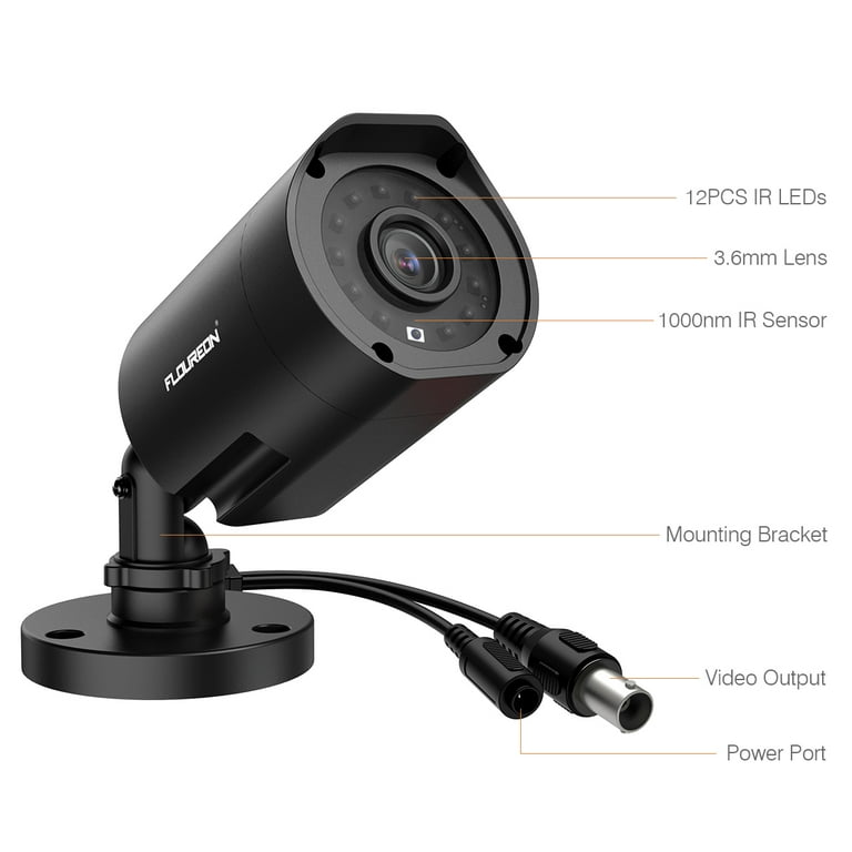 Floureon CCTV用監視カメラ8個セット Floureon Security Camera NTSC System 8 AHD Cameras, 1080P, 8CH DVR