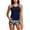 Navy, variant on FENGGHAO Womens Two Piece Tankini Swimsuit with Swim Shorts, Tummy Control Bathing Suit with Sporty Pockets, Blouson Swimwear for Beach Vacations, Black S