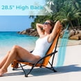 thumbnail image 4 of Pirecart 2PCS High Back Beach Chairs, Portable Low Beach Chair W/ Carry Bag & Cup Holder, 28.5″ High Mesh Back Desigh for Camping, Outdoor, Orange, 4 of 10