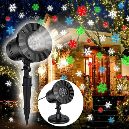 TOPCHANCES Christmas Snowflake Projector Lights, Waterproof Moving Snowflake Light Indoor & Outdoor Landscape Spotlight for Home Garden Yard, Patio Decoration (Multicolor Snowflake )