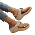 thumbnail image 2 of Sandalias de playa para mujer Sandalias con tacón inclinado y punta con clip, 2 of 5