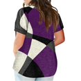 ADSSDQ Women's Plus Size Blouses with Pocket Geometric Western Short