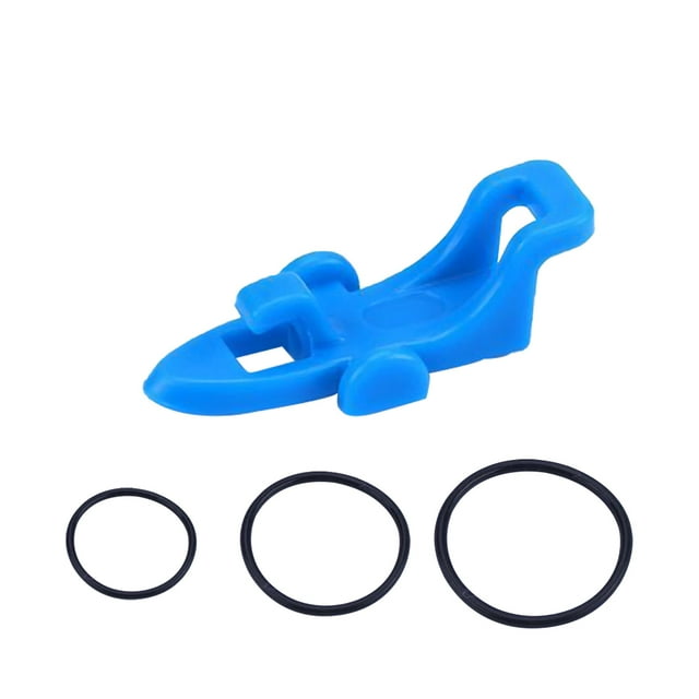 pitrice Fishing Rod Hook Holder Fishing Stick Lure Bait Plastic Keeper Hanger with 3 Rubber Rings, Blue