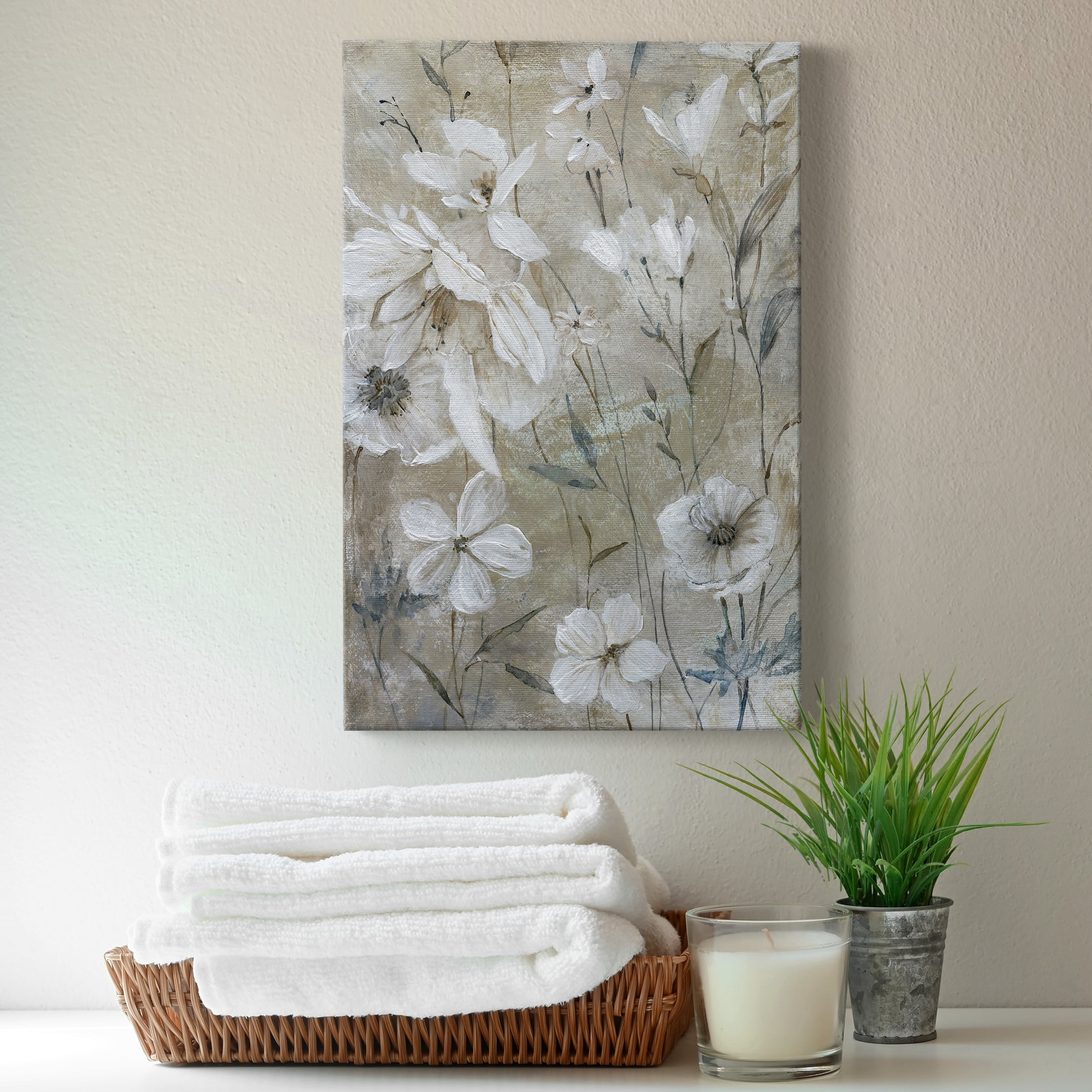 Wildflower Whites Premium Gallery Wrapped Canvas - Ready to Hang - 24 x 36