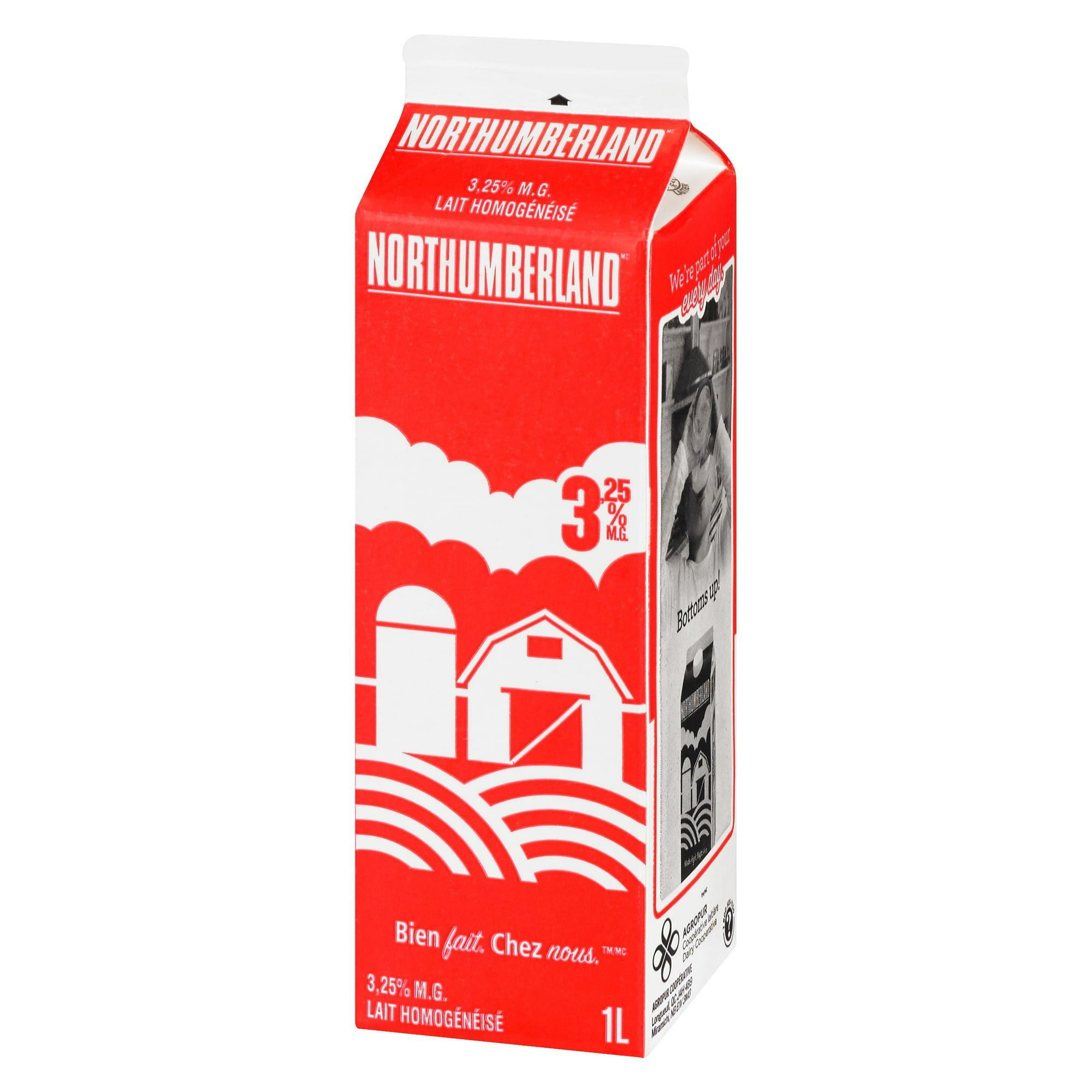Lait homogénéisé 3,25 % Northumberland 1L 1 litre