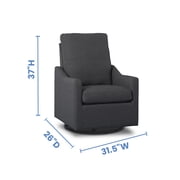 Delta Children Kenwood Slim Nursery Glider Swivel Rocker Chair, Charcoal