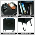 thumbnail image 5 of TC-HOMENY Record Player Stand Vinyl Album Storage Cabinet with Hairpin Legs End Side Table Black, 5 of 6