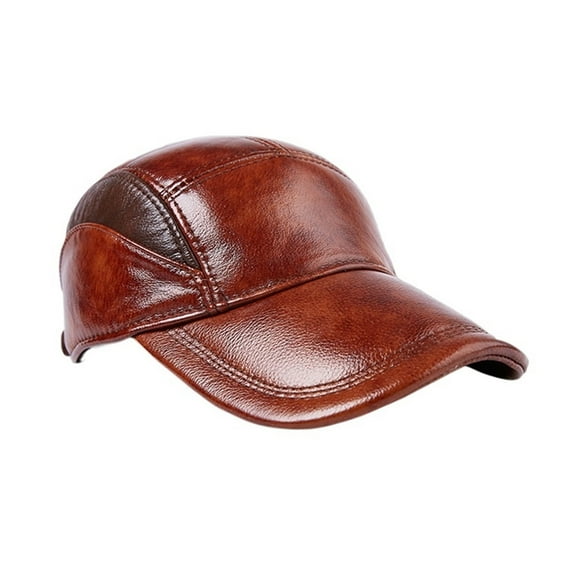 Leather Hat Men's Cow New Style Cow Leather Hat Men Cowhide Hat Casual Outdoor Baseball Cap Adjustable ,Unique Design