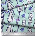 thumbnail image 3 of Soimoi Silk Fabric Women & Camera Fashion Print Sewing Fabric Yard 42 Inch Wide, 3 of 3