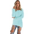thumbnail image 1 of Enwejyy Womens Knit Round Long Sleeve Solid Color Relaxed Fit Pullover Sweaters, 1 of 3