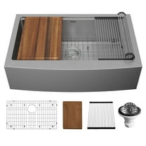 Karran Usa Wsa-45-Pk1 Elite Workstation 33" Farmhouse Single Basin Stainless Steel Kitchen