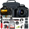 thumbnail image 1 of Canon EOS Rebel T100 / 4000D DSLR Camera with 18-55mm Lens + 64GB Memory Card + Case + Photo Software + LPE10 Battery + Flex Tripod + Hand Strap + Memory Wallet + Cleaning Kit(International Model), 1 of 10