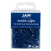 JAM Paper Standard Paper Clips, Dark Blue, Small 1 inch, 100 per Pack