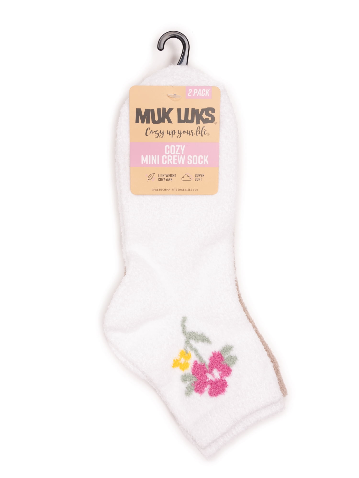 MUK LUKS Women's Cozy Novelty Socks, 2-Pack