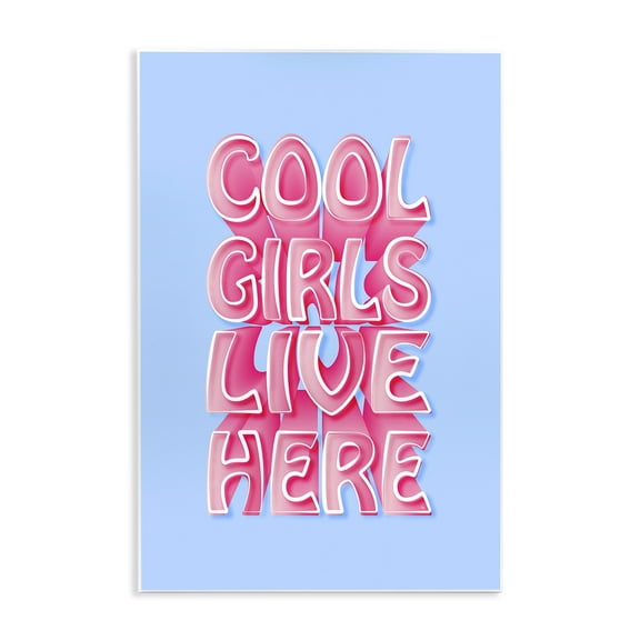 Stupell Industries Cool Girls Live Here Text & Numbers Painting Unframed Art Print Wall Art, 10 x 15