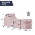 thumbnail image 6 of Puremind Yoga Chaise Lounge Chair, Chaise Lounge for Yoga with Headrest/Waist Pad/Foot Pad/Side Pockets,Yoga Chair for Relaxation Stretching, Pink, 6 of 10