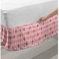 thumbnail image 2 of Pink Bed Skirt, Shades of Pink for Vintage Weathered Background with Harlequin Pattern Diamond Shape, Elastic Bedskirt Dust Ruffle Wrap Around for Bedding Decor, 4 Sizes, Multicolor, by Ambesonne, 2 of 2