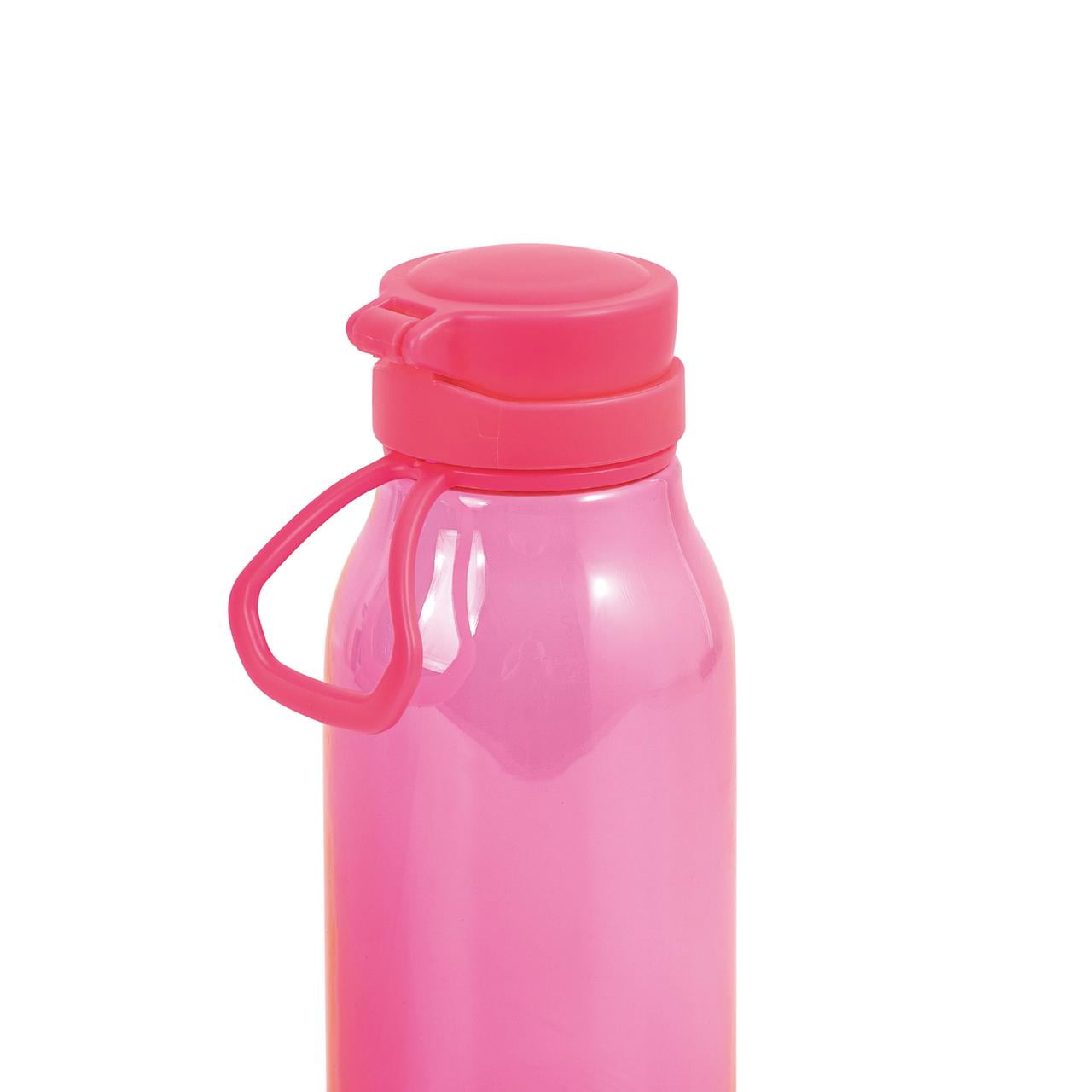 Your Zone Pink 16 Oz Plastic Water Bottle with Flip Top Chug Lid