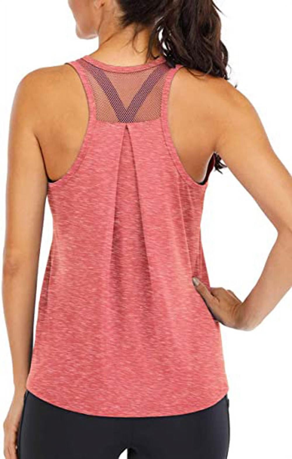 Tank Tops for Women Loose Fit Workout Tops for Women Racerback Mesh Backless Muscle Yoga Athletic Shirts 