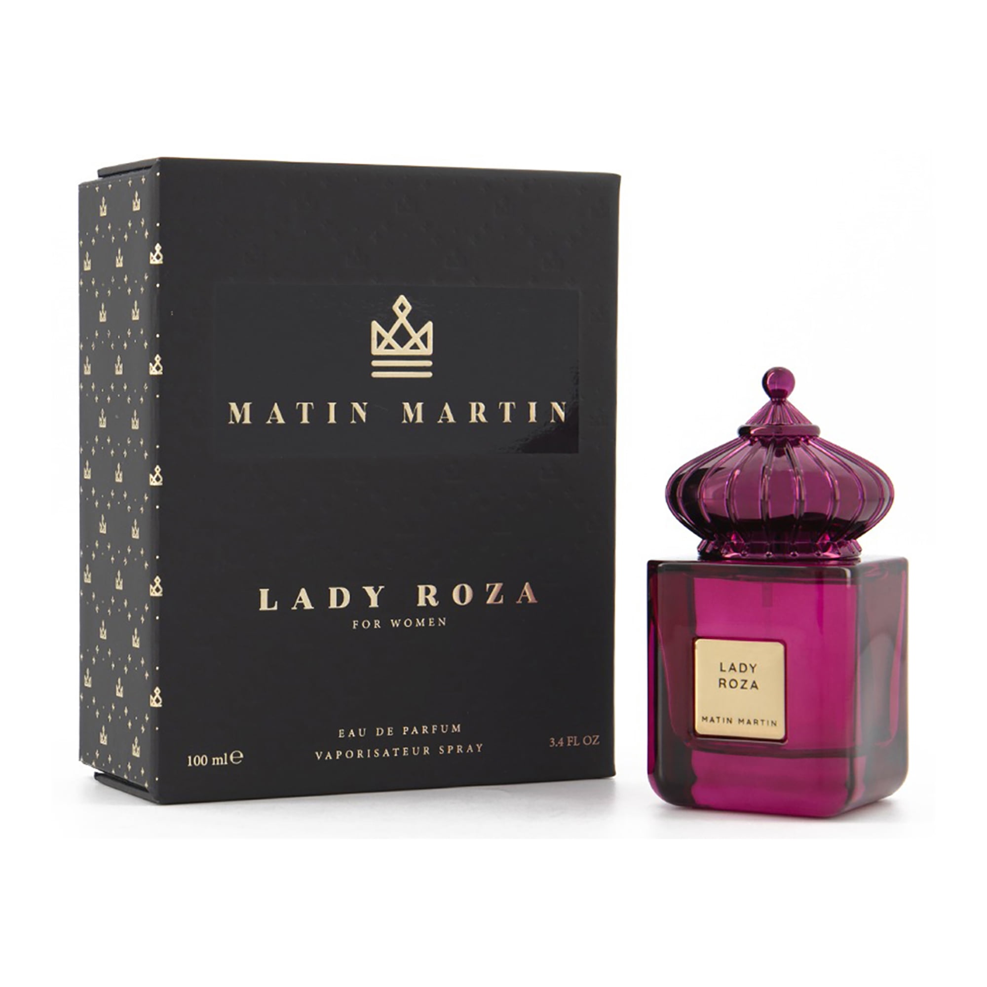 Matin Martin Lady Roza - Arabian Perfume for Women - Floral Womens Perfume with Rose, Cedar and Cashmeran Notes - Long-Lasting Travel Perfume - 3.4 oz