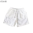 thumbnail image 2 of Pantalones cortos capri de verano para hombre, pantalones de playa holgados de moda, pantalones casuales grandes, pantalones cortos de color sólido (blanco), 2 of 6