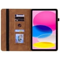 thumbnail image 2 of TECH CIRCLE Case for iPad 10th Generation 2022, PU Leather Shockproof Protective Card Slots Zipper Pocket Multiple Viewing Angles Stand Auto Wake/Sleep Wallet Case For Apple iPad 10th Gen,Brown, 2 of 7