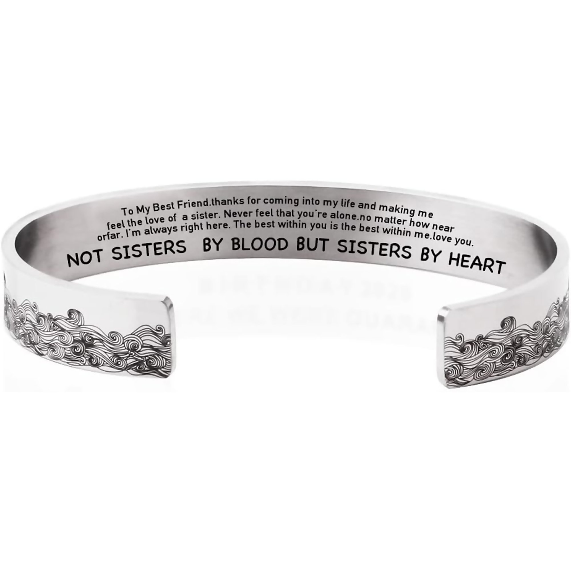 Zephyriana Inspirational Bracelets for Women Personalized Gift for Her Engraved Mantra Cuff Bangle Birthday Christmas Jewelry Gift For Friends