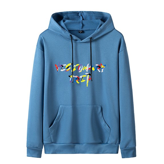 "Aayomet Mens Hoodies Pullover Men's Hoodie, Eco Zip Up Camo Triblend Hooded Sweatshirt,Blue 3XL"