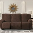 thumbnail image 6 of Lavish Cover Stretch Recliner Sofa Cover, Non-Slip Slipcovers for Recliner Sofa, Washable Furniture Protector with Pocket & Elastic Bottom for Kids Pets, 3 Seaters, Dark Coffee, 6 of 9
