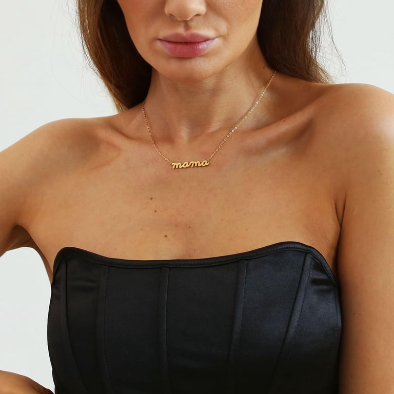 Kyazeo 18K Gold Plated Letter Mama Pendant Necklaces Stainless Steel Dainty  Cute Mama Choker Chain Necklace for Women Mother's Day Jewelry Gifts -  Walmart.com