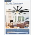 thumbnail image 4 of Ventilador de techo Fabulous de 72 pulgadas con luces y control remoto negro, 4 of 8