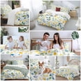thumbnail image 5 of Farmhouse Eucalyptus Duvet Cover Set King Size, Leaf Watercolor Green Yellow Botanical 4 Piece Soft Microfiber Bedding Set with 1 Duvet Cover, 1 Flat Sheet, 2 Pillowcases, 5 of 9